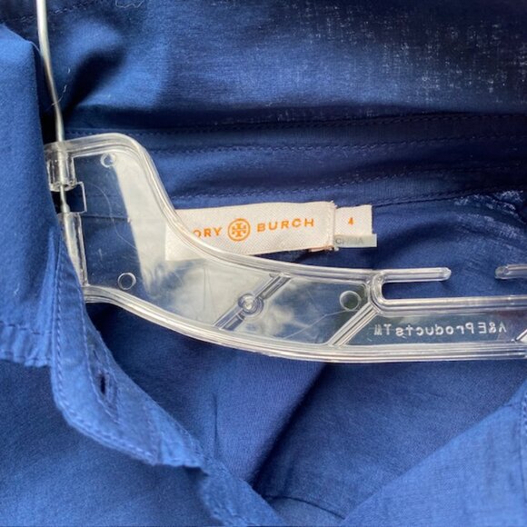 Tory Burch womens navy blouse with gold insignia buttons Size 4 NWT - Picture 4 of 5